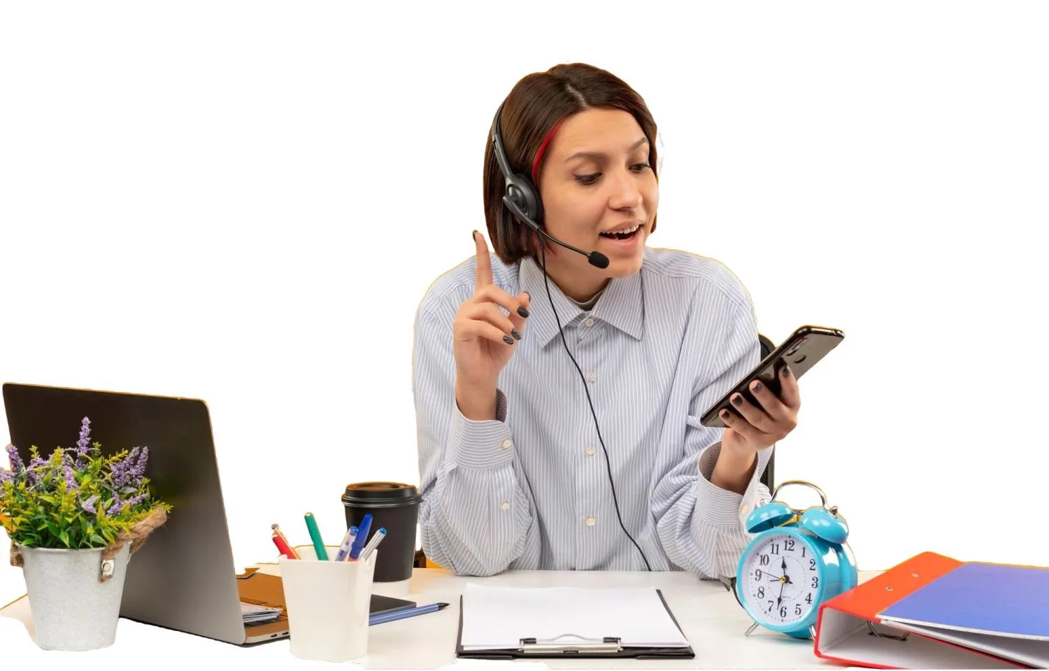 young call center girl